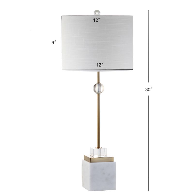 30&#34; (Set of 2) Dawson Marble/Crystal Table Lamp (Includes LED Light Bulb) White - JONATHAN Y, 5 of 6