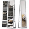HOMCOM Jewelry Cabinet, 360° Swivel Jewelry Armoire with Full-Length Mirror, Storage Shelves, Interior Small Mirror, for Bedroom Living Room, White - 4 of 4