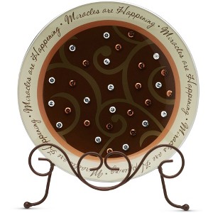 Pavilion Gift Company - Miracles - 8" Glass Round Plate - Decorative Trays and Platters - 1 of 4