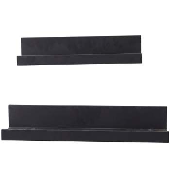Set of 2 Wood 2 Wall Shelves with Black - CosmoLiving by Cosmopolitan