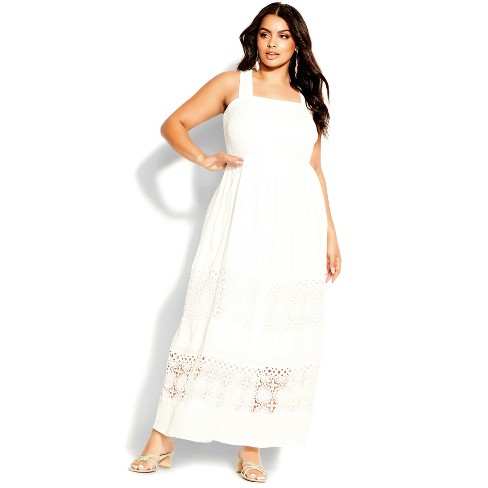 City Chic| Women's Plus Size By The Beach Maxi Dress - Ivory - 14w : Target