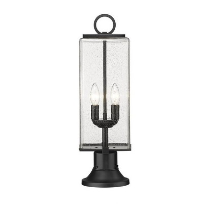 Sana Black Aluminum 2-Light Outdoor Pier Lantern