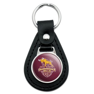 California State University Dominguez Hills Primary Logo Black Leather Keychain - 1 of 4