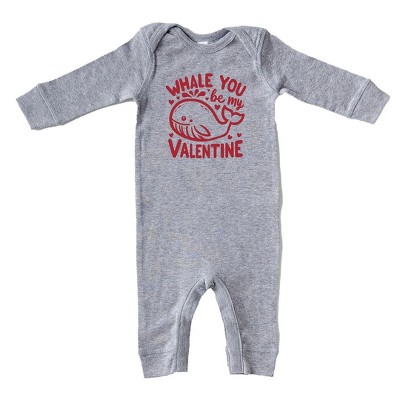 The Juniper Shop Valentines Whale Baby Romper