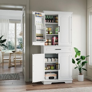 71.7" Tall Kitchen Pantry Cabinet, Freestanding Cupboard Storage Cabinet with Drawers & Adjustable Shelves, Coffee Bar Cabinet for Living Room - 1 of 4