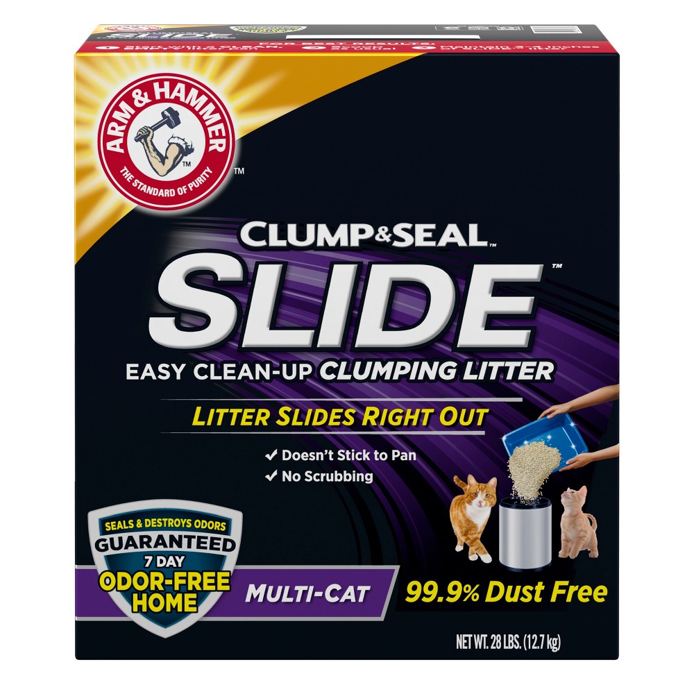 Photos - Cat Litter Arm & Hammer Slide Easy Clean Up Multi-Cat Clumping Litter - 28lbs 