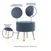Sapphtopaz 18.11" Modern Round Ottoman Small Upholstered Accent Stool with Metal Legs Versatile Footstool for Living Room, Entryway - 4 of 4