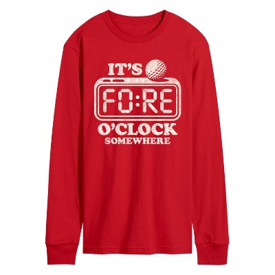 Men's - Instant Message - Golf Fore OClock Somewhere Long Sleeve Graphic T-Shirt