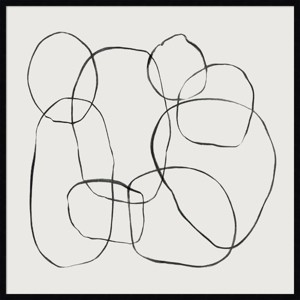 Amanti Art 41"x41" Dancing Circles by Teju Reval Wood Framed Wall Art Print : Modern Lithograph, Hardwood Frame, Wire Mount - 1 of 4