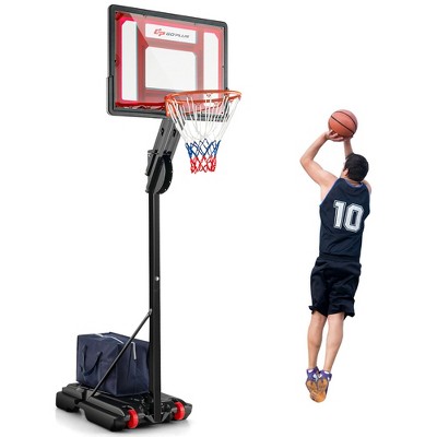 Height Adjustable Portable Basketball Hoop System Shatterproof Backboard  Wheels 2 Nets : Target