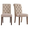 Set of 2 Gramercy Button Tufted Dining Chair Wood - Inspire Q - 4 of 4