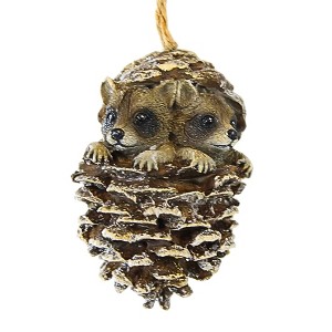 Roman 3.25 In Animal In Pinecone Ornament Christmas Wildlife Friends Tree Ornaments - 1 of 3