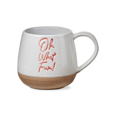 tagltd 16 0z. Stoneware "Oh What Fun!" Sentiment Coffee, Tea, Hot Coco Mug