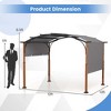 Costway 10 x 12 FT Outdoor Retractable Pergola with Retractable Canopy Wood Looking Posts Beige/Gray - 3 of 4
