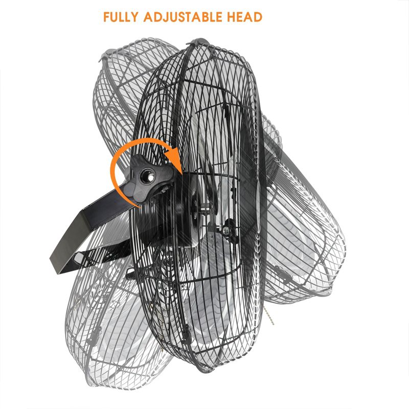 Vie Air Dual Function 18 Inch Wall Mountable Tilting Floor Fan with 3 Speed Motor in Black, 5 of 9