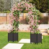 Tangkula 6.6 FT Arch Arbor Trellis with 2 Planter Boxes Garden Pergola Arbor with Detachable PE-Coated Metal Tubes Self-Watering System & Lockable - 2 of 4