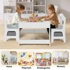 Kinder King 3-in-1 Kids Table & 2 Chairs Set with Storage, Removable Top & Blackboard, for Art, Crafts, Reading, Play - 2 of 4