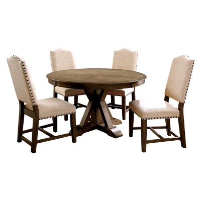 Iohomes Jellison Transitional Round Dining Table Light Oak - Homes ...