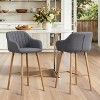 KWPZQEB Counter Height Bar Stools Set of 2, Modern Counter Stools with Backrest and Footrest, Upholstered Barstools for Kitchen Island - 2 of 4