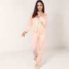 Anna-Kaci Lounge Women's Long Sleeve Button Front Pajama Set with Contrast Piping Trim - 3 of 4