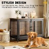 Nasitip 37.5" Dog Crate Furniture with Wheels, Wooden Dog Kennel with Pull Out Tray, Decorative Dog Cage End Table - 2 of 4