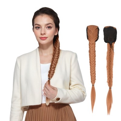 Alilang 24-Inch Long Fishtail Braid Ponytail Hair Extension Claw Jaw Braiding Ponytail Synthetic Hairpiece for Women