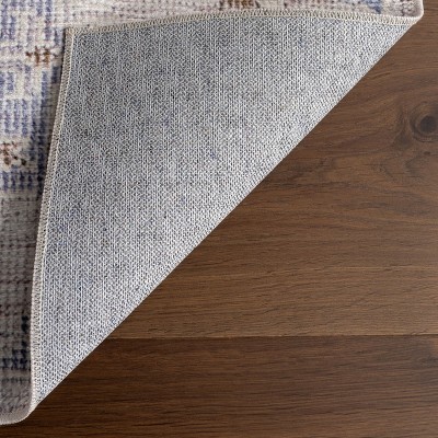 Vivica Beige Geometric Synthetic Washable Runner Rug, 2' 6" x 8'