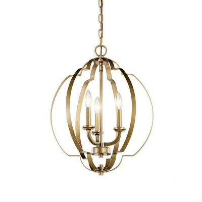 Contemporary Classic 3-Light Brass Pendant with Black Finish