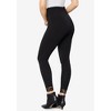 Roaman's Women's Plus Size Lace Trim Essential Stretch Legging - 3 of 4
