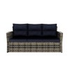 WestinTrends 2-Piece PE Rattan Wicker Outdoor Sofa with Cushions Side Table Set - 3 of 4