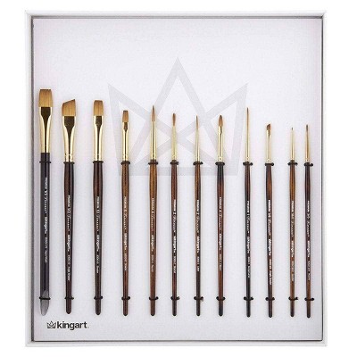 Kingart 12pc Finesse Paint Brush Set