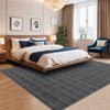 9x12 Modern Textured Solid Color Thin Area Rug, Non Slip Washable Indoor Rug , Foldable Rug for Living Room, Bedroom, Kitchen, Entryway - 2 of 4