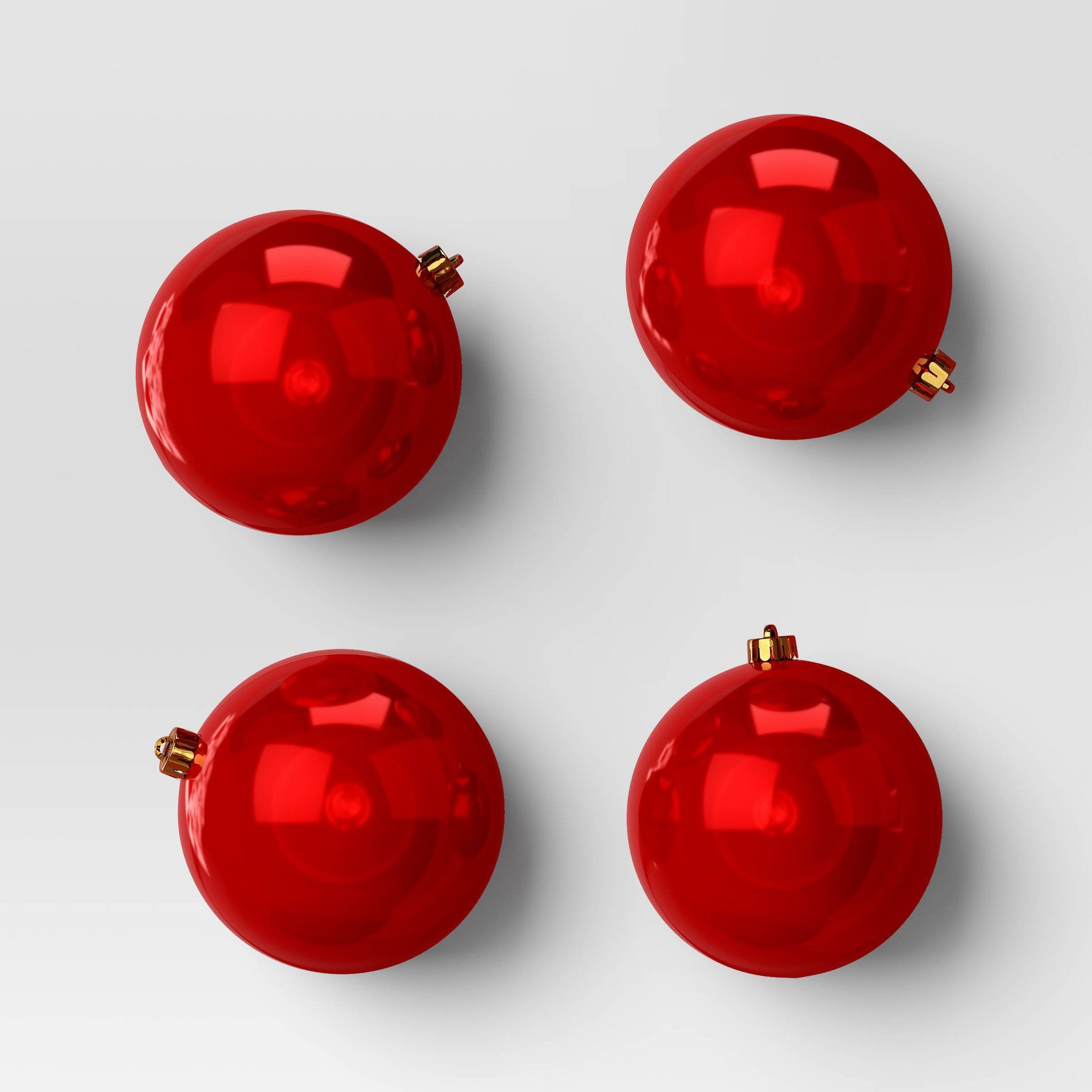 4ct 150mm Christmas Ornament Set Red - Wondershop™