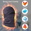 Balaclava Ski Face Mask, Winter Cold Weather Windproof Hooded Scarf Hat with Neck Warmer, Cycling UV Protector for Women Men Dark Blue - 3 of 4