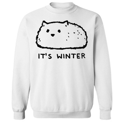 Rerun Island Men's It'S Winter Long Sleeve Graphic Cotton Sweatshirt