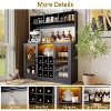 homfan 47inch Wine Bar Cabinet with LED Light, Liquor Cabinet Kitchen Coffee Bar Storage with Wine Rack Power Outlet and Adjustable Shelf, Black - 3 of 4