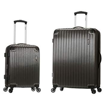 Rockland Santorini 2pc Expandable Polycarbonate Hardside Carry On Spinner Luggage Set - Gray