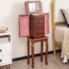 Costway Jewelry Cabinet Storage Chest Stand Organizer Wood Box for Home Walnut - 2 of 4