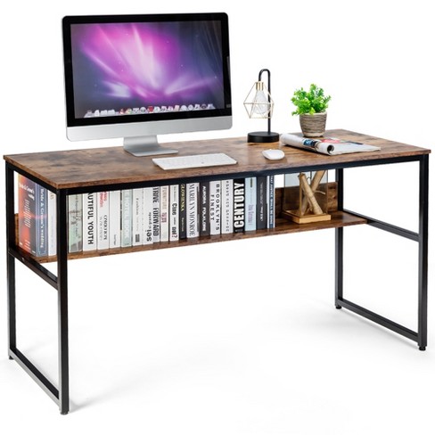 Long Large Desk, Workstation. Modern, Industrial Table on Metal Legs.  Perfect for WFH and Office 