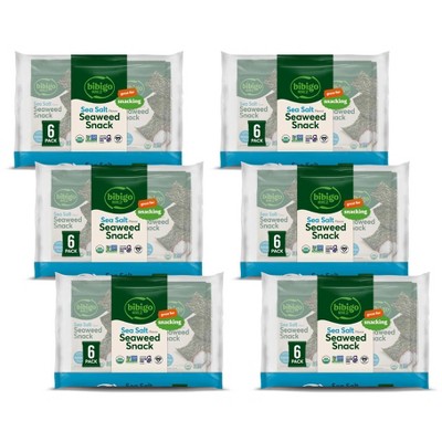 Bibigo Organic Sea Salt Seaweed Snack - Case of 6/6/.16 oz