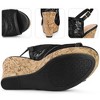 Perphy Women's Lace Platform Heel Slingback Wedges Sandals - 3 of 4