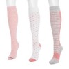 MUK LUKS Womens 3 Pack Cotton Compression Knee-High Socks - 3 of 4