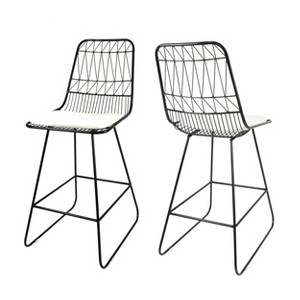 Set of 2 Walcott Modern Iron Counter Height Barstools - Christopher Knight Home - 1 of 4