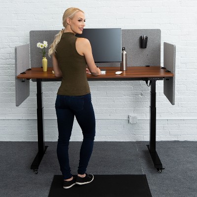 Cool Gray Acoustic Desk Divider with Clamp-On Design