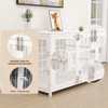 XBRIGH 26in Dog Crate with Lock & Double Door, Wooden Kennel End Table for Small/Medium Dogs, Aged Black - 2 of 4