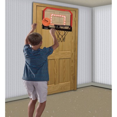 Red Light Up Over-the-Door Mini Basketball Hoop with Steel Rim