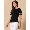 INSPIRE CHIC Women's Ruffle Short Sleeve Round Neck Casual Peplum Tops - 4 of 4
