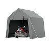 6x6 FT Outdoor PE Storage Shed, Waterproof Heavy Duty Tarp with Ventilated Zipper Door, for Motorcycle, Bike, Garden Tools - 2 of 4