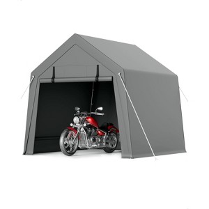 Heavy-Duty Portable Carport with Roll-Up Zipper Door, Waterproof Garage Storage Shed for Motorcycles, Bikes, Firewood and Outdoor Tools - 1 of 4