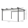13' x 13' Aluminum Retractable Pergola Canopy, Outdoor Pergola for Garden, Patio, Deck - 3 of 4
